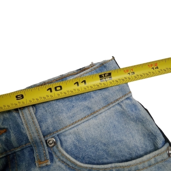 Revice Denim High Rise Distressed Cutoff Jean Shorts with Black Side Size 25 - Picture 4 of 7